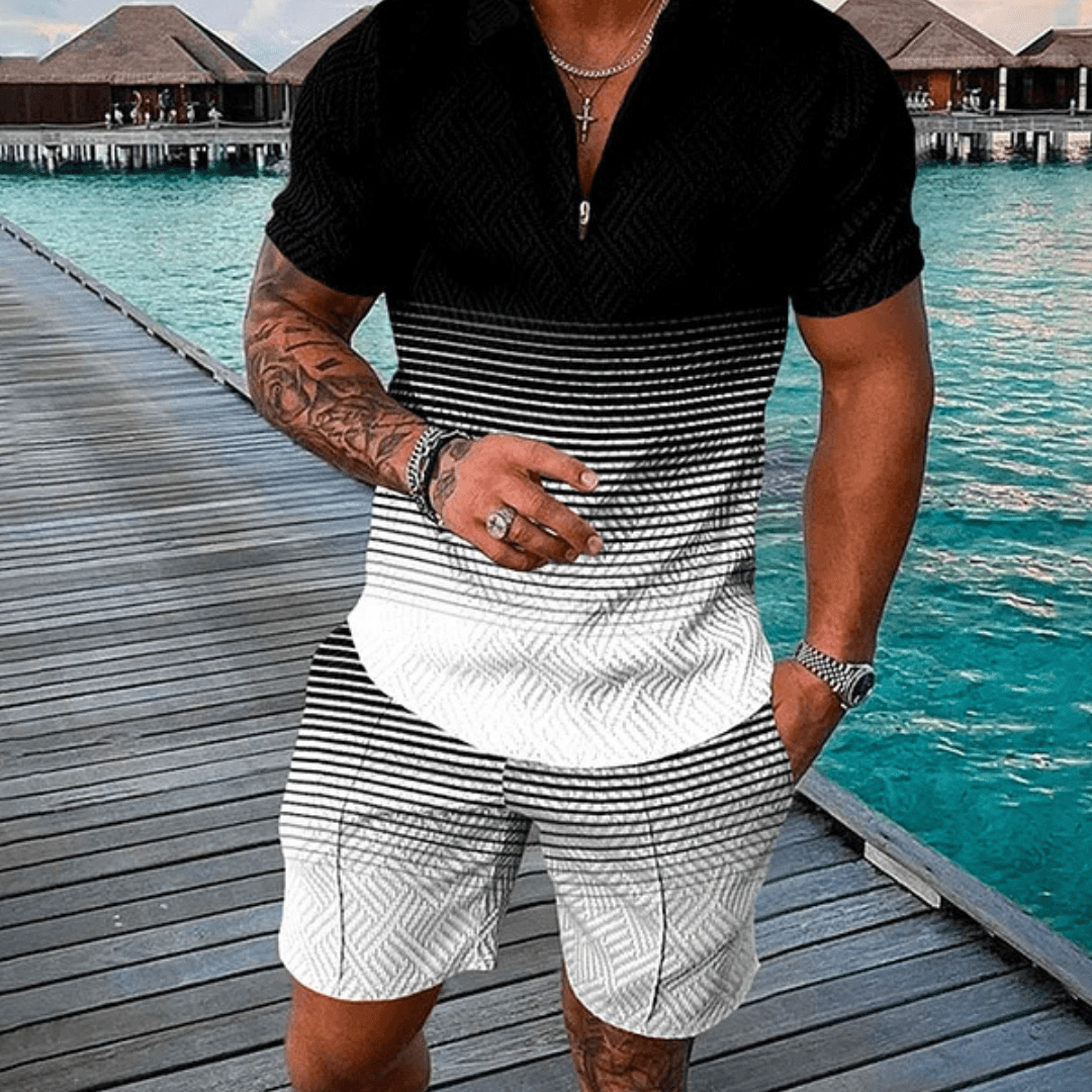 Darkness Polo Shirt And Shorts Co-Ord