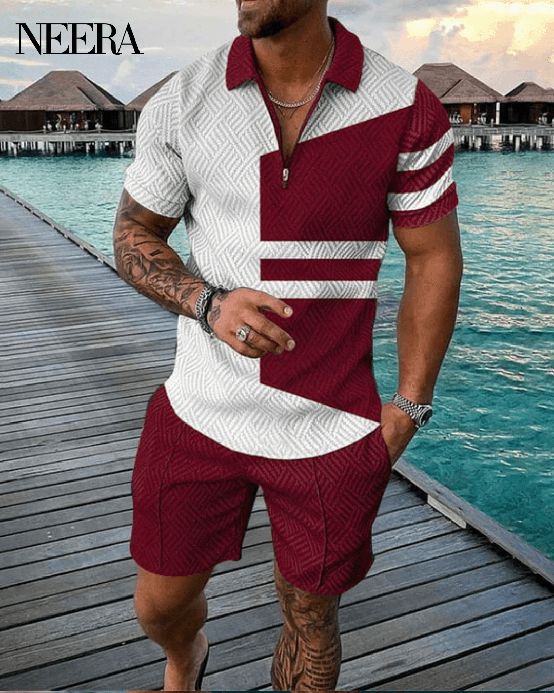 Mel Ruby Polo Shirt And Shorts Co-Ord