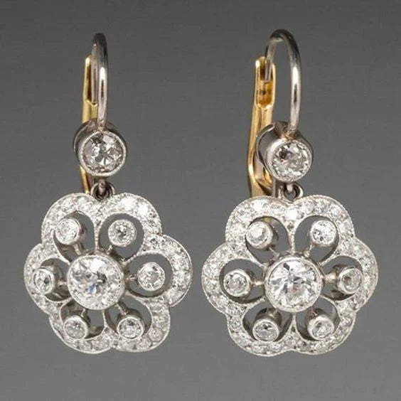 Boucles d'oreilles Mandala en cristal vintage
