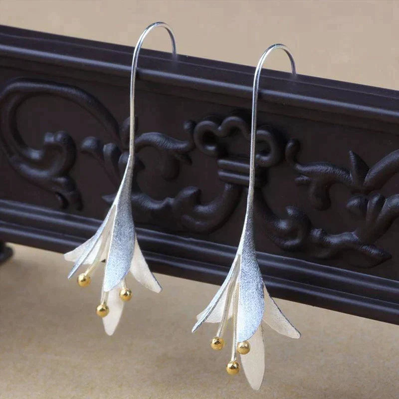 Boucles d'oreilles fleur en argent