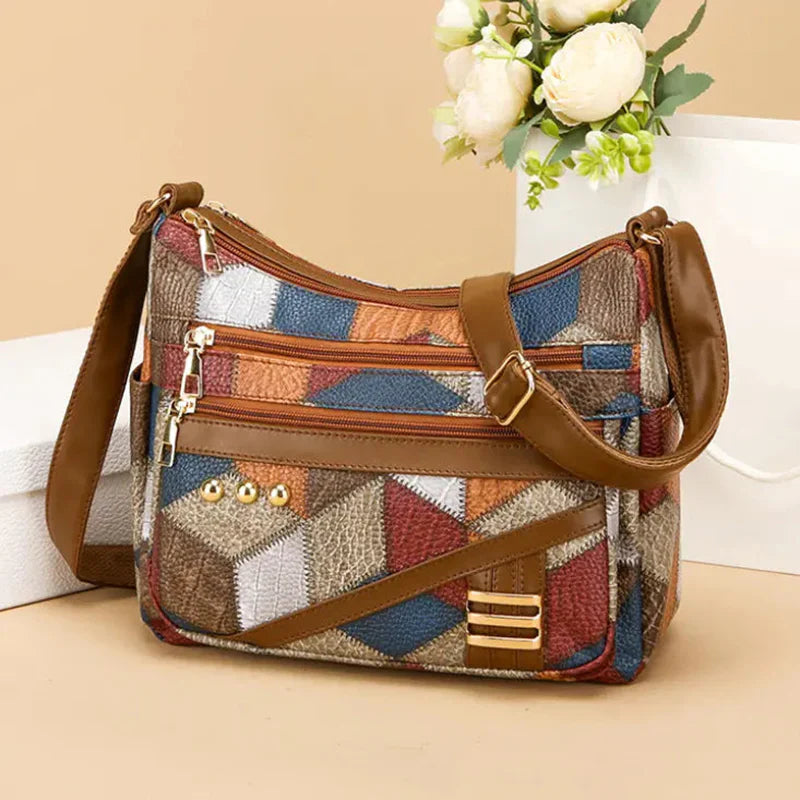 New color matching soft PU leather shoulder bag 