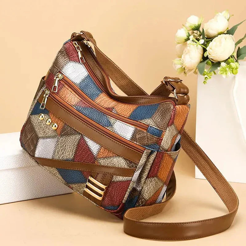 New color matching soft PU leather shoulder bag 
