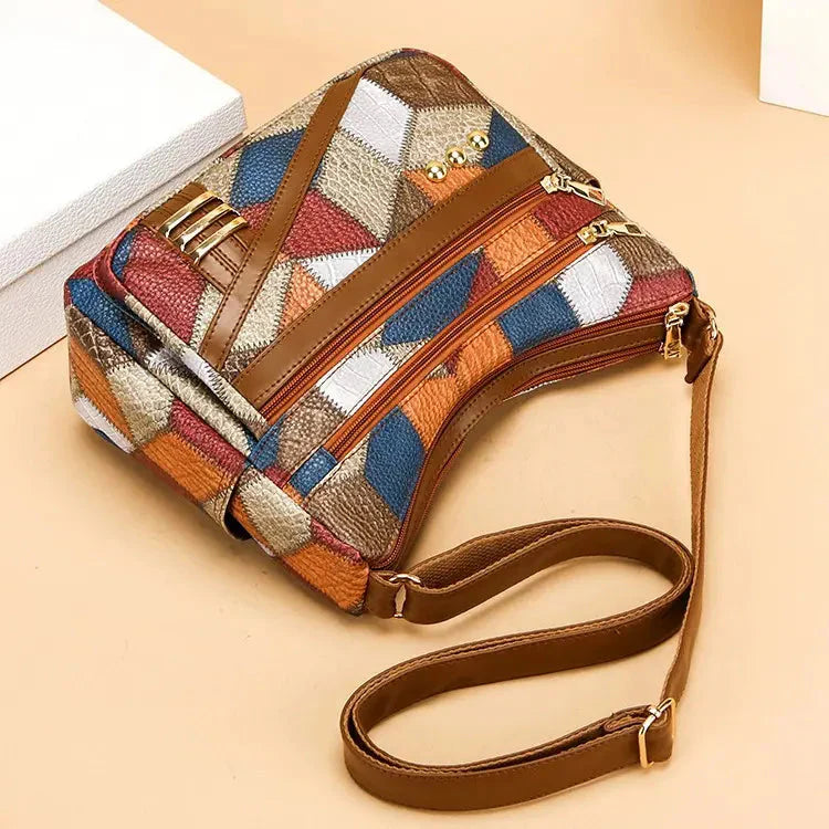 New color matching soft PU leather shoulder bag 