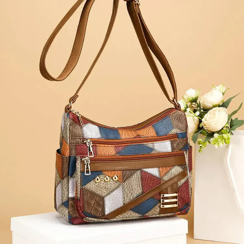 New color matching soft PU leather shoulder bag 