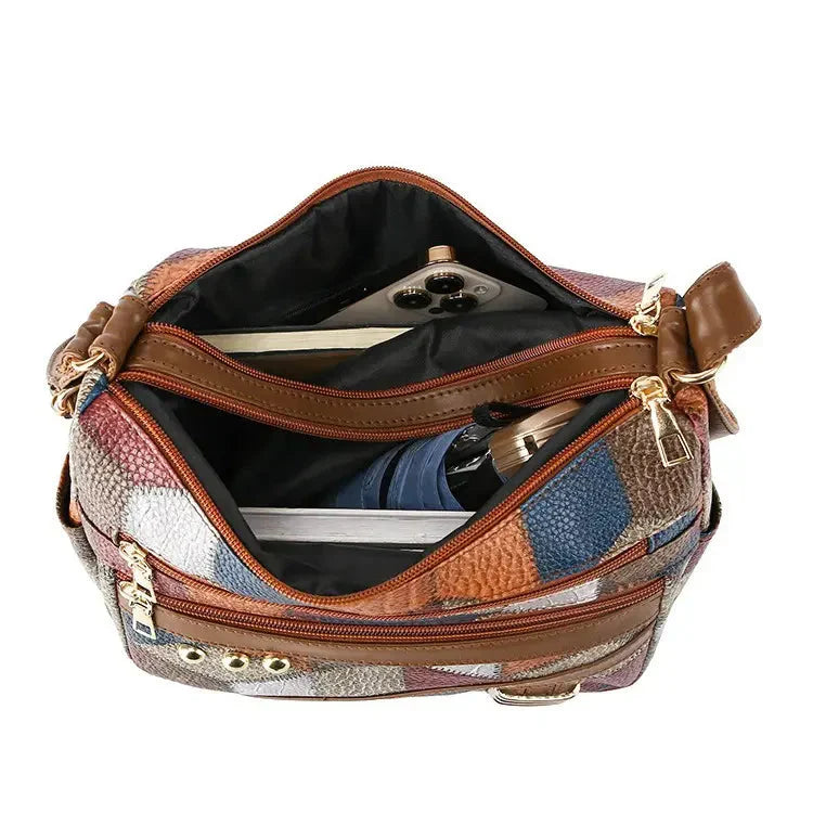 New color matching soft PU leather shoulder bag 