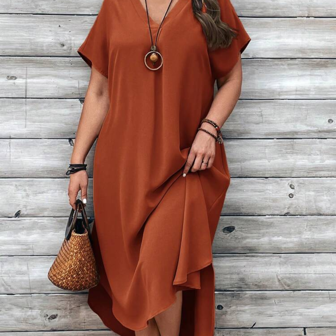 Margaux | robe en mousseline de coton unicolore