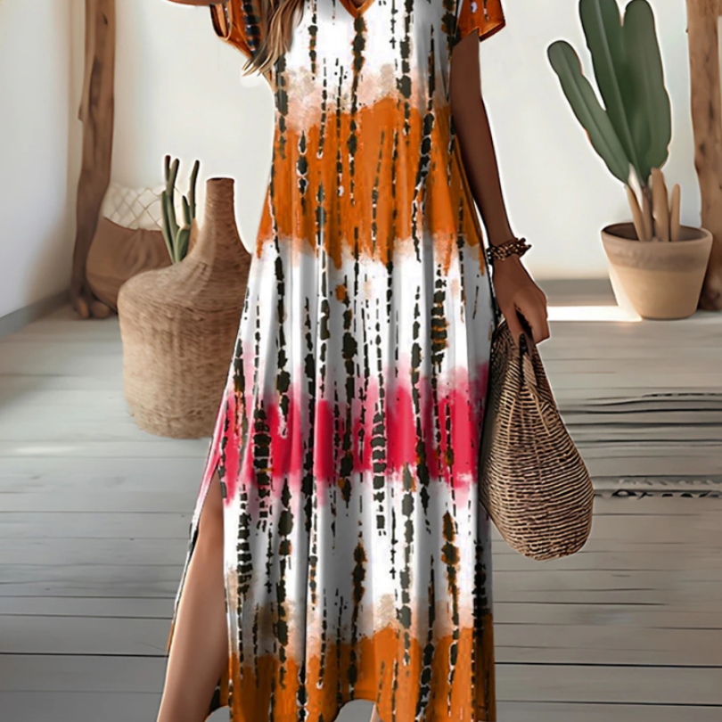 Jeanne | Robe à motifs en tissu chiffon