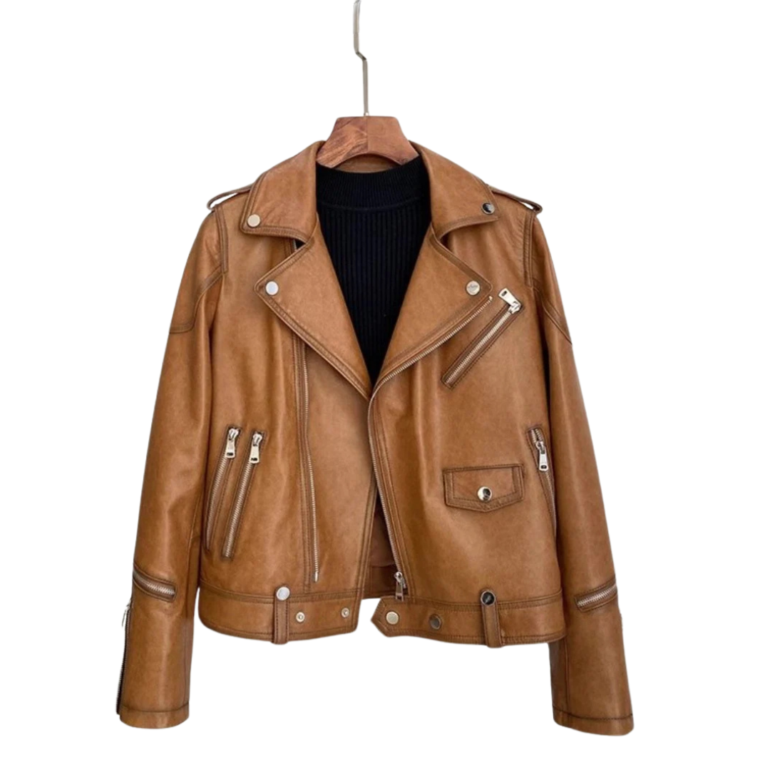 Roxane | Véritable veste en cuir antique