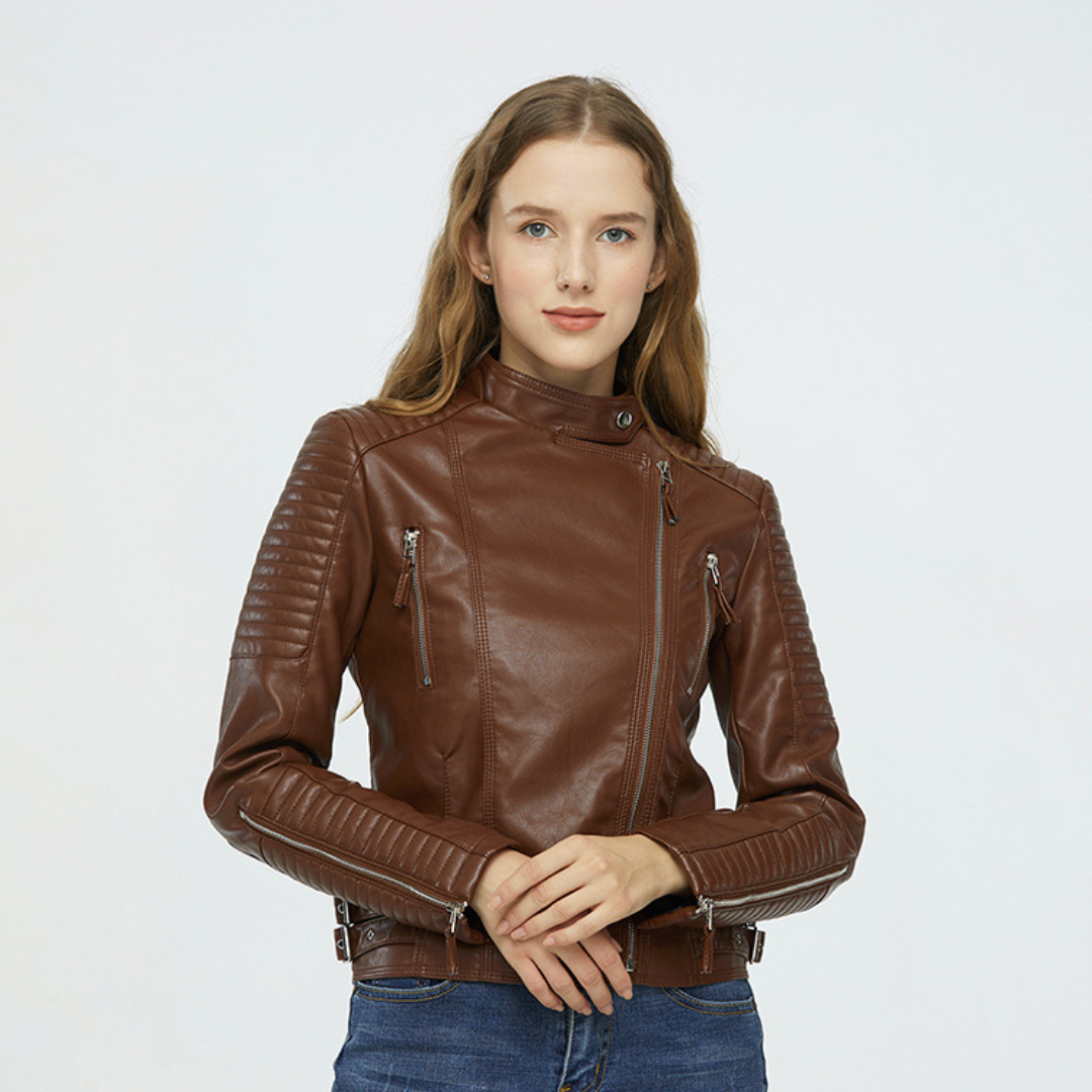 Charlotte | Veste en cuir véritable