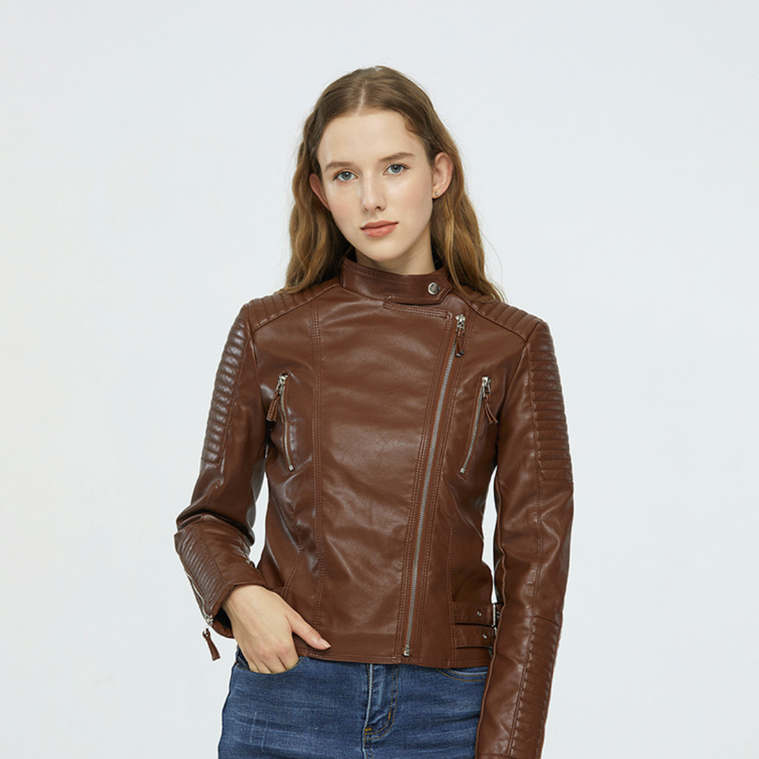 Charlotte | Veste en cuir véritable