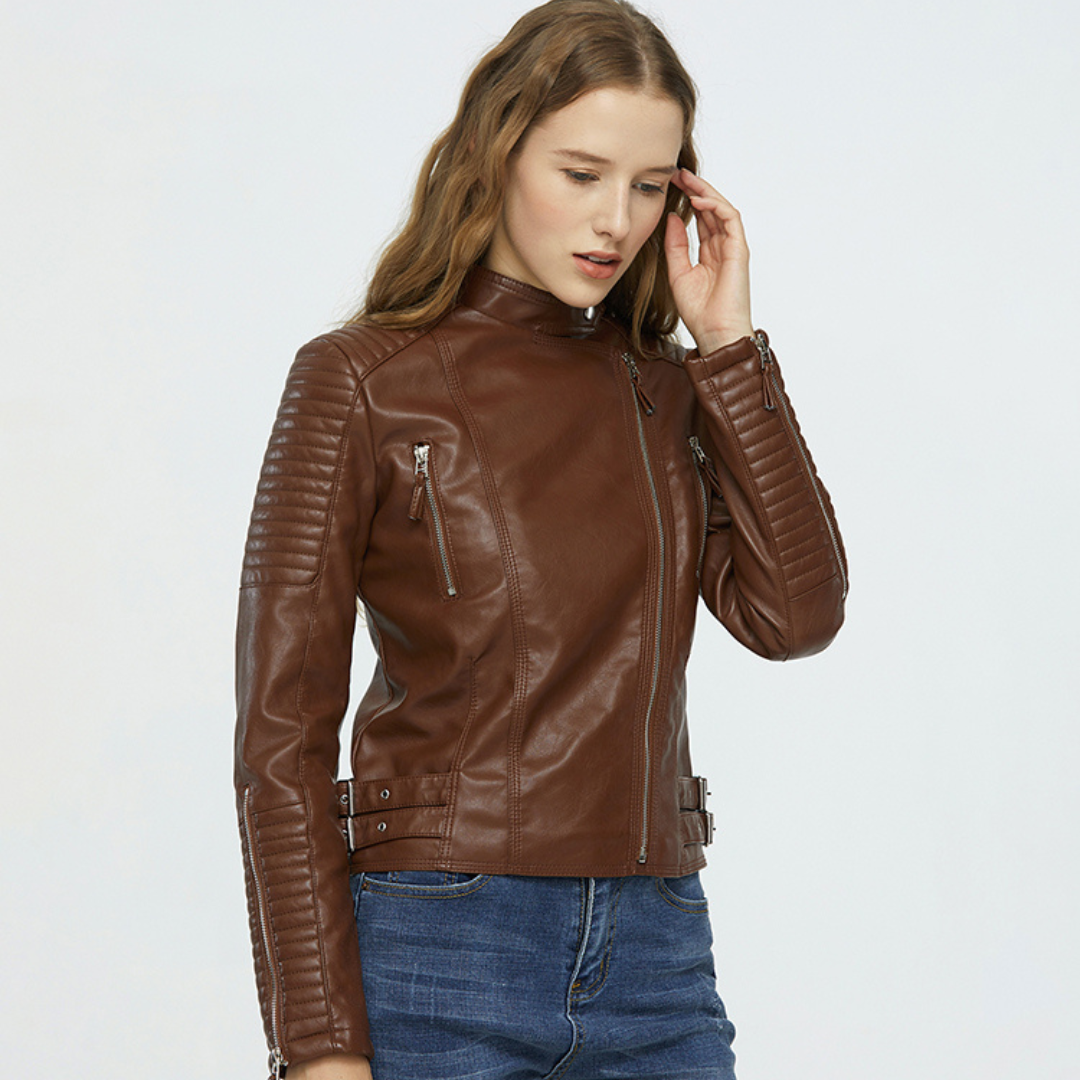 Charlotte | Veste en cuir véritable