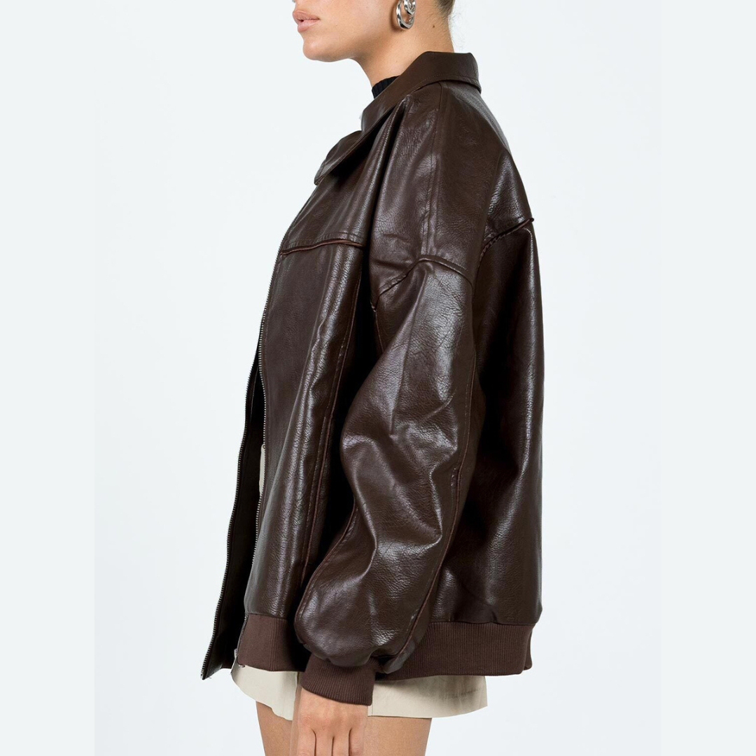 Louise | Veste en cuir véritable