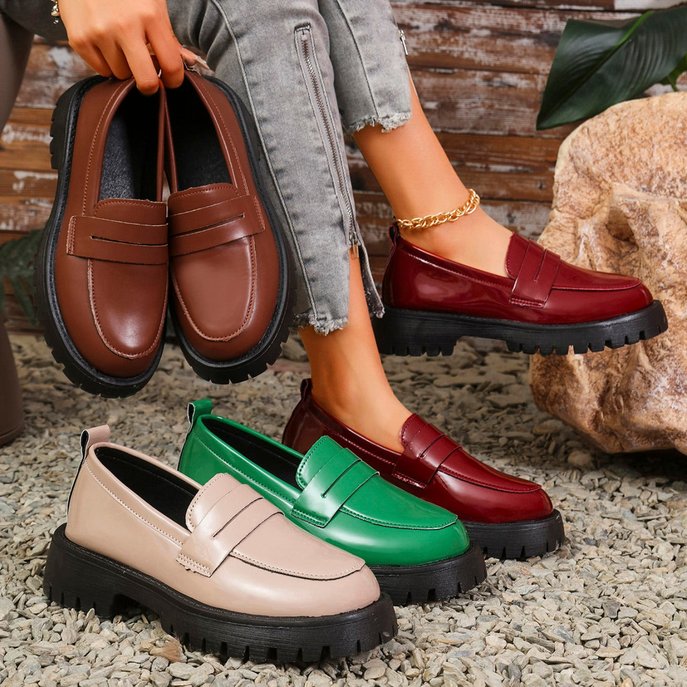 Clémence | Comfortable leather loafers with a thick, comfortable sole