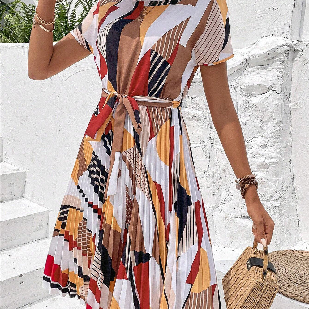 Véronique | Robe à motifs en tissu chiffon