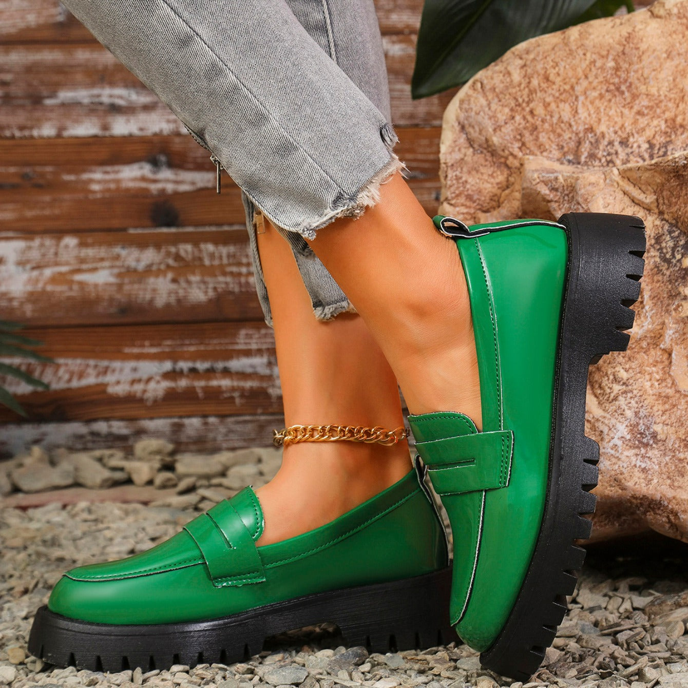 Clémence | Comfortable leather loafers with a thick, comfortable sole