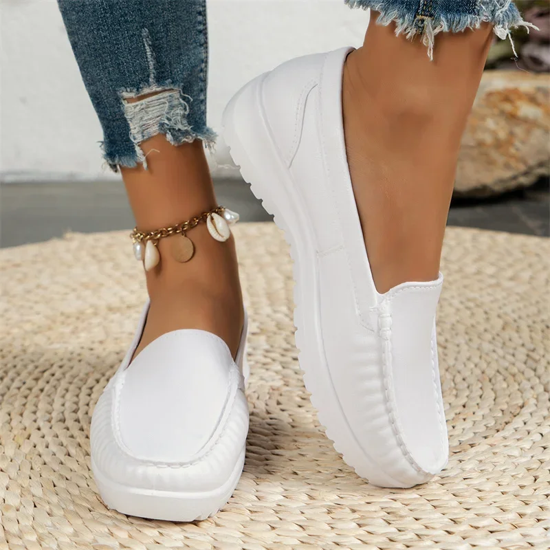 Ornella | White leather loafers