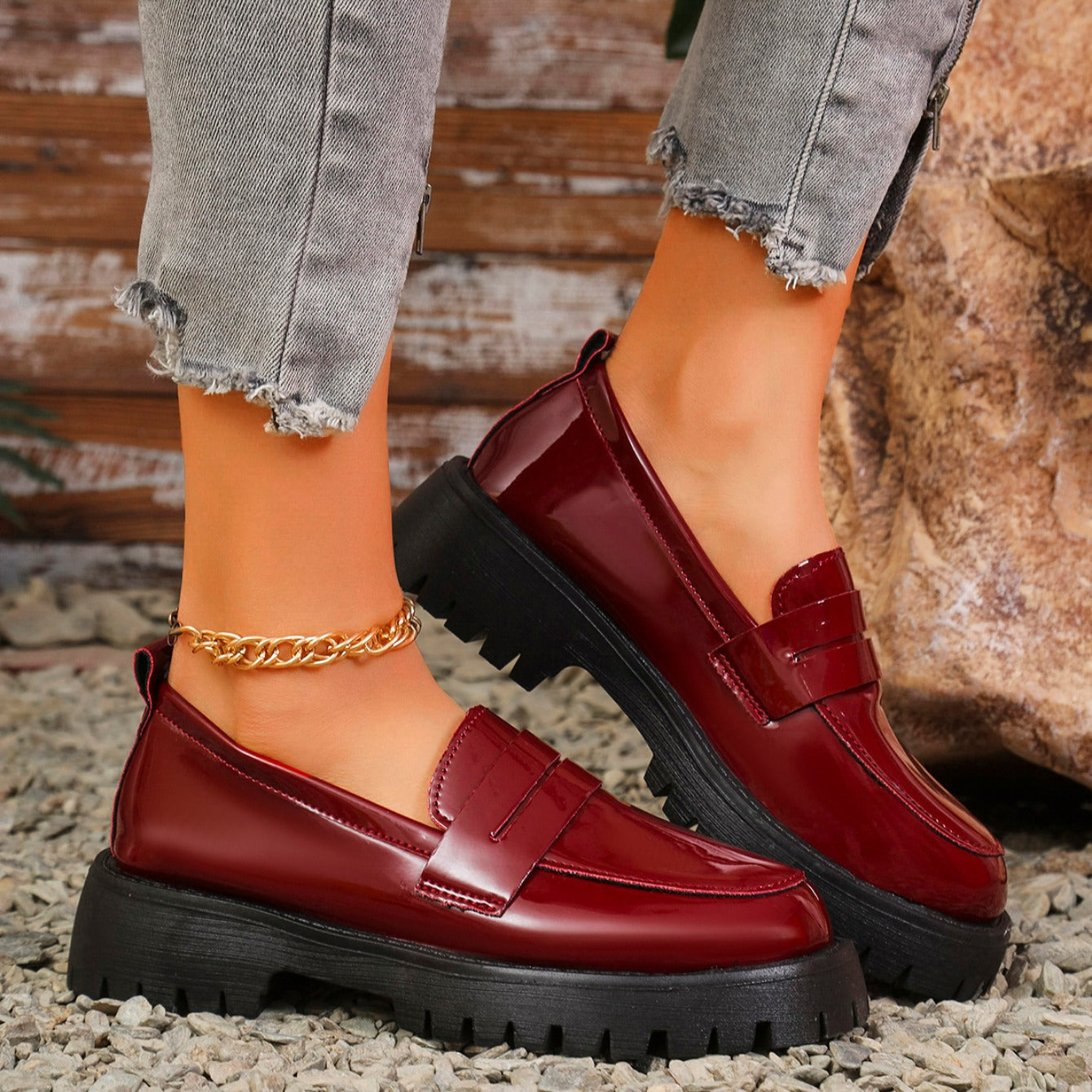 Clémence | Comfortable leather loafers with a thick, comfortable sole