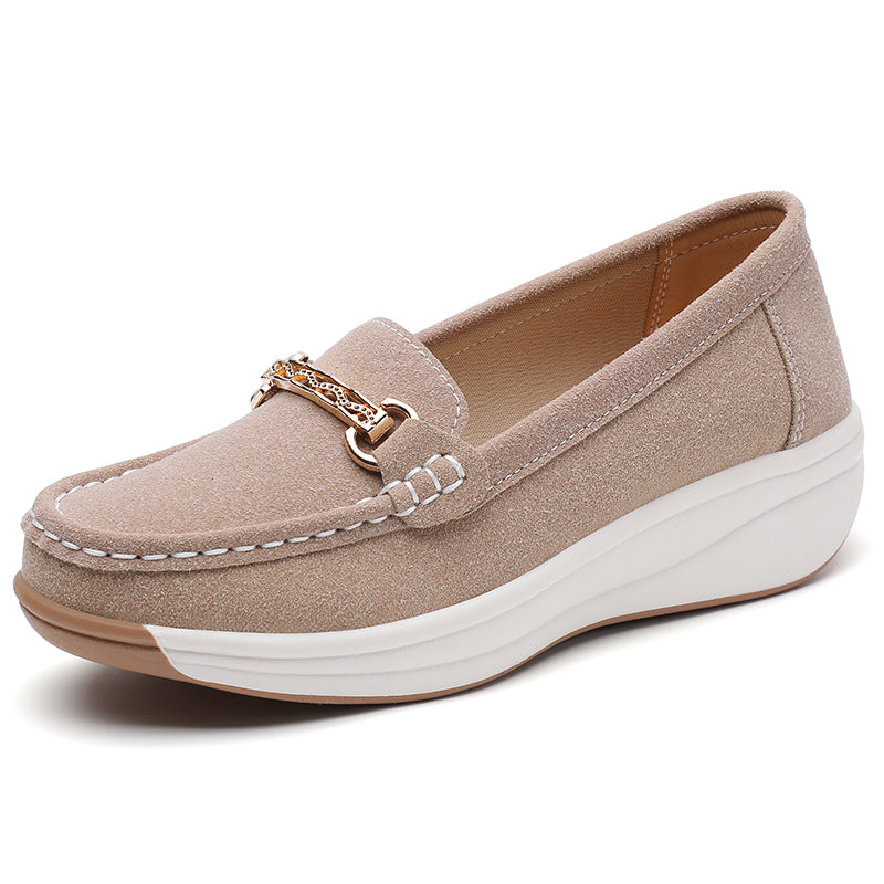 Séréna | Mocassins en chamois avec semelle souple