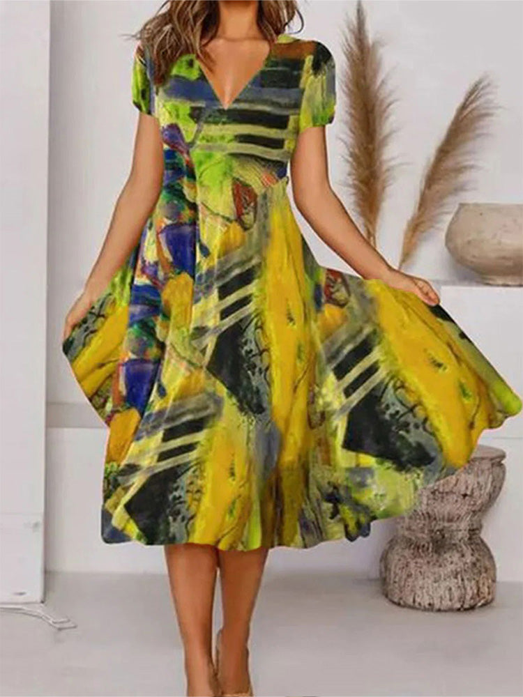 Manon | Robe à motifs en tissu chiffon