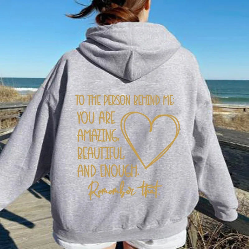 Céleste™ | Sweat-shirt oversize avec inscription au dos