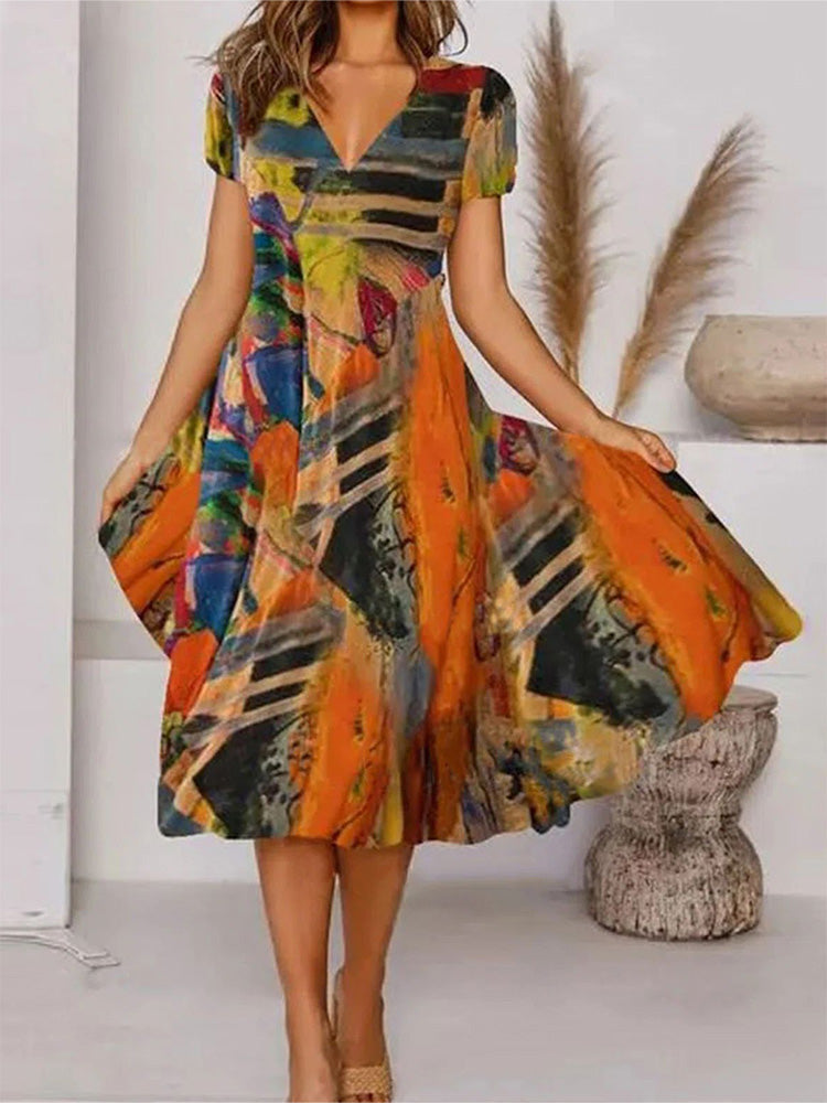 Manon | Robe à motifs en tissu chiffon