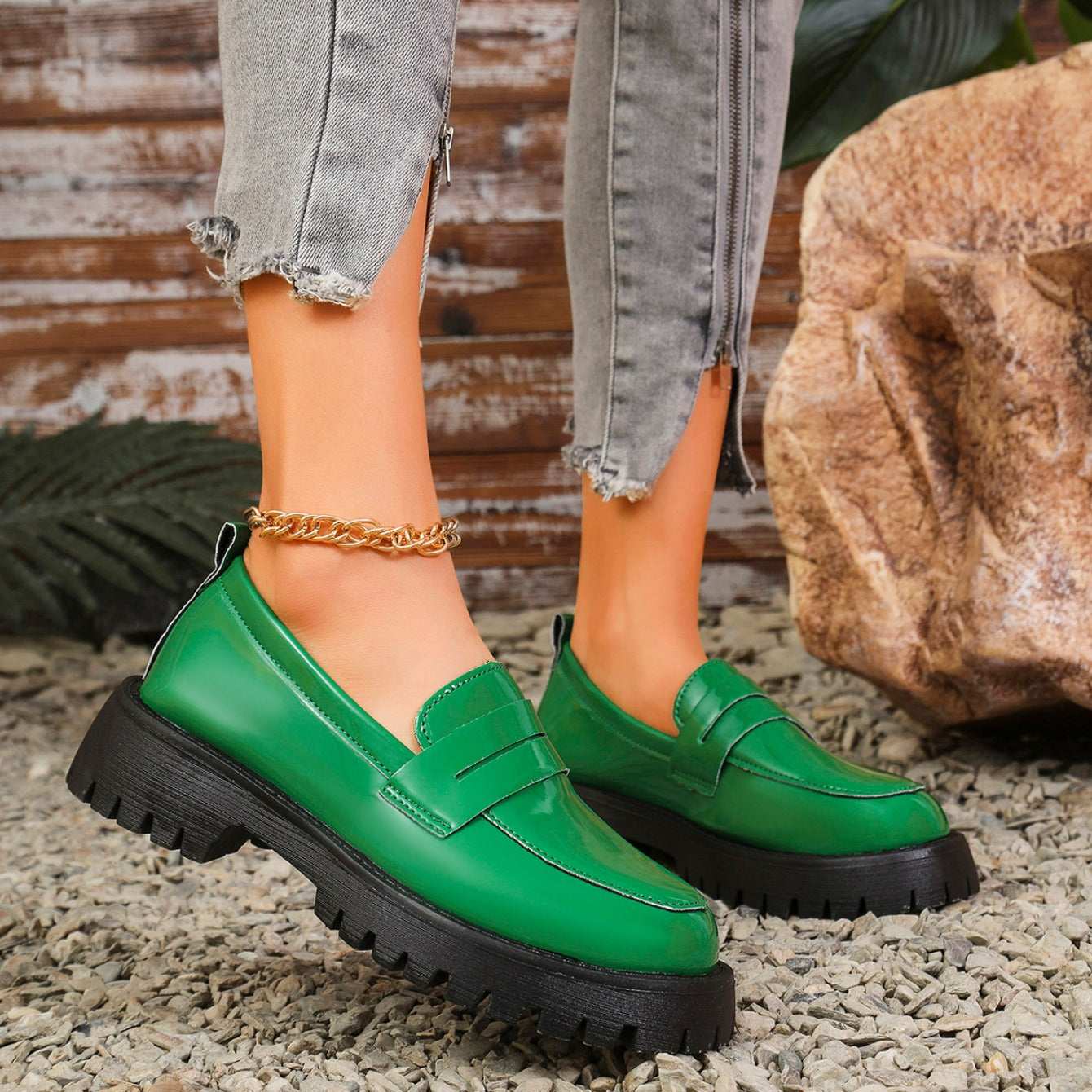 Clémence | Comfortable leather loafers with a thick, comfortable sole