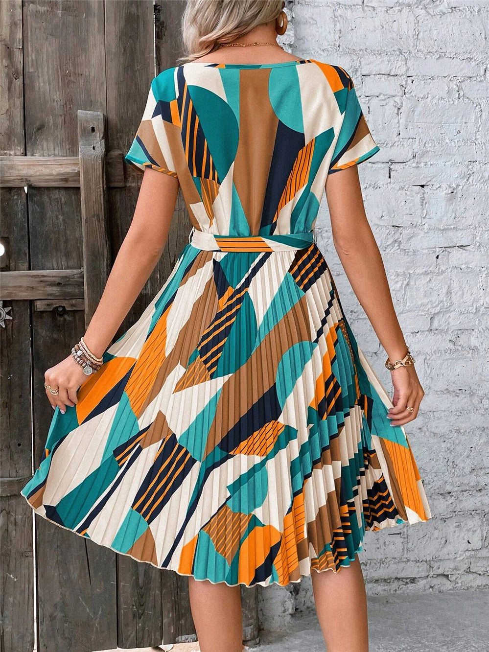 Véronique | Robe à motifs en tissu chiffon