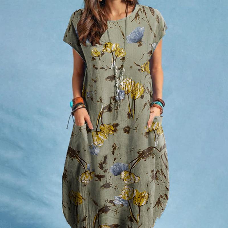 Agnès | Floral linen dress