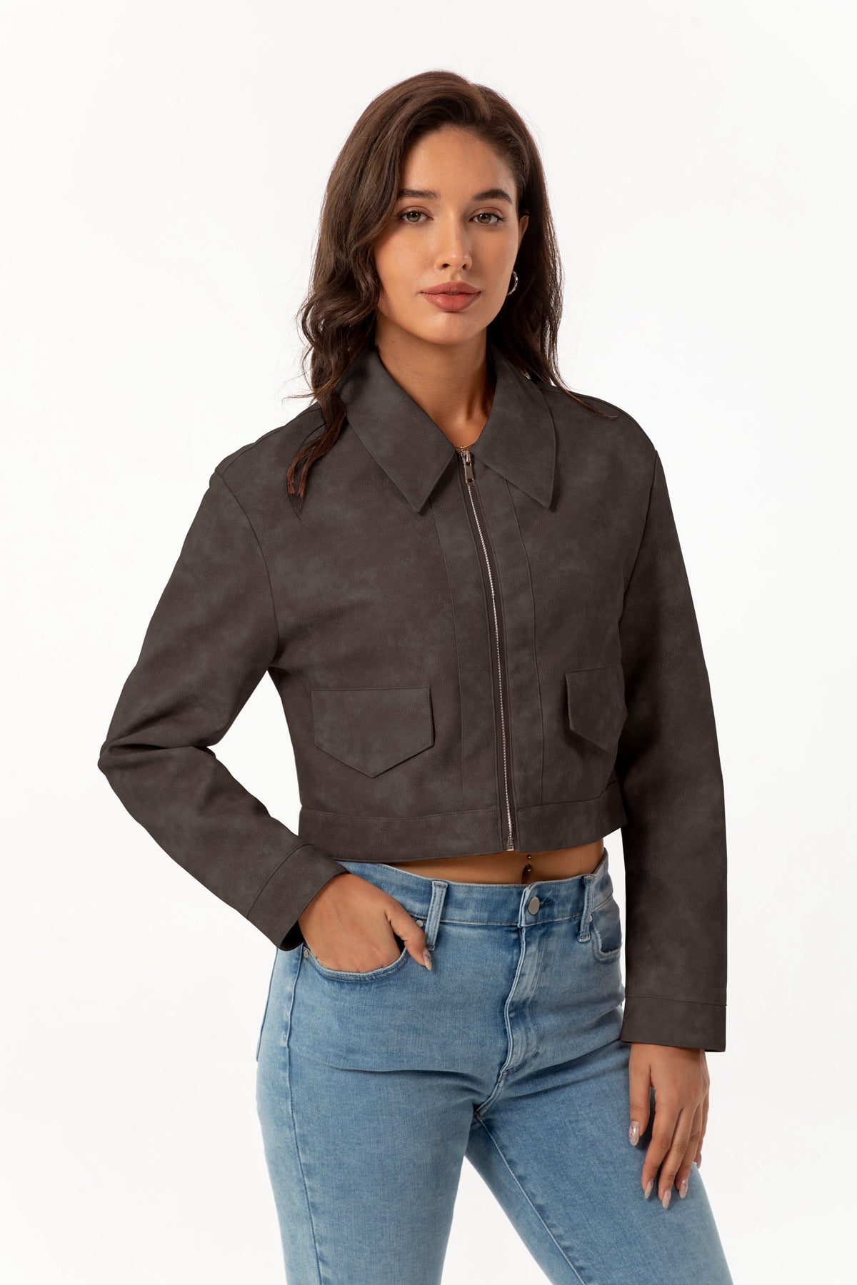 Clara | Genuine Suede Leather Jacket