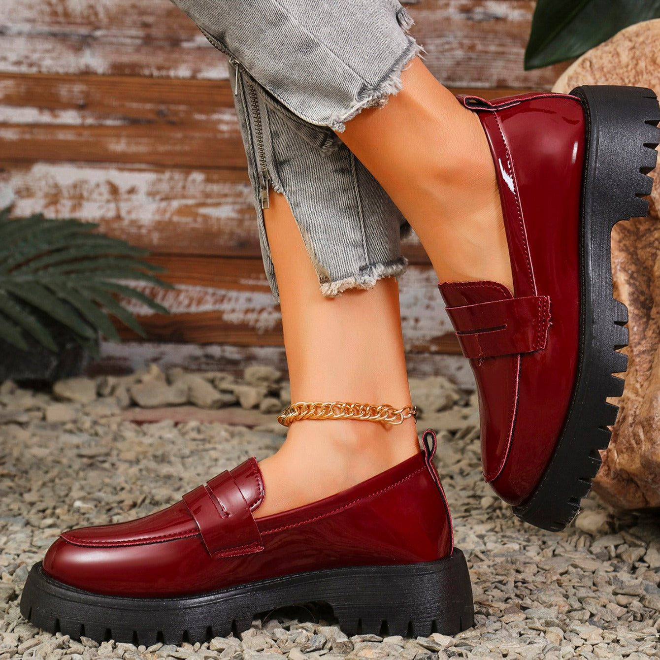 Clémence | Comfortable leather loafers with a thick, comfortable sole