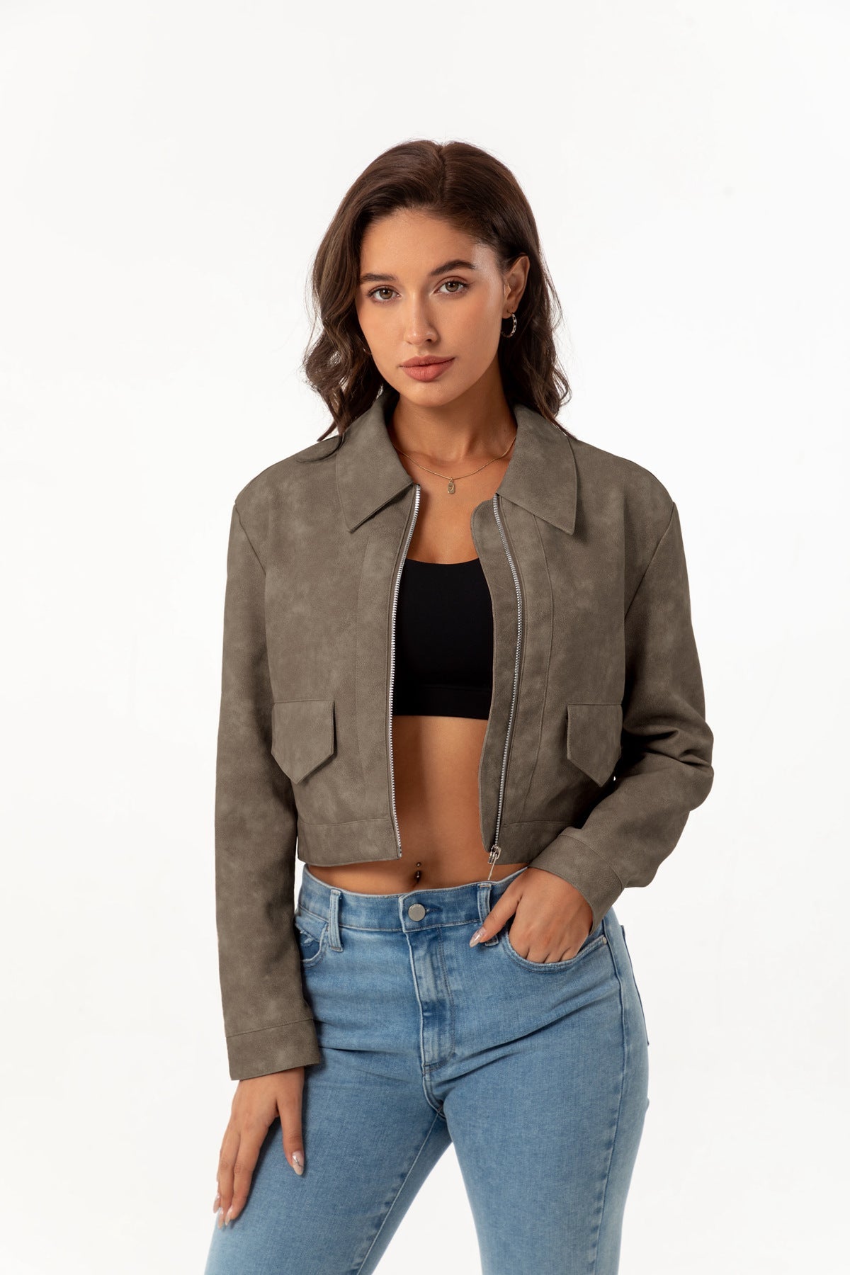 Clara | Genuine Suede Leather Jacket