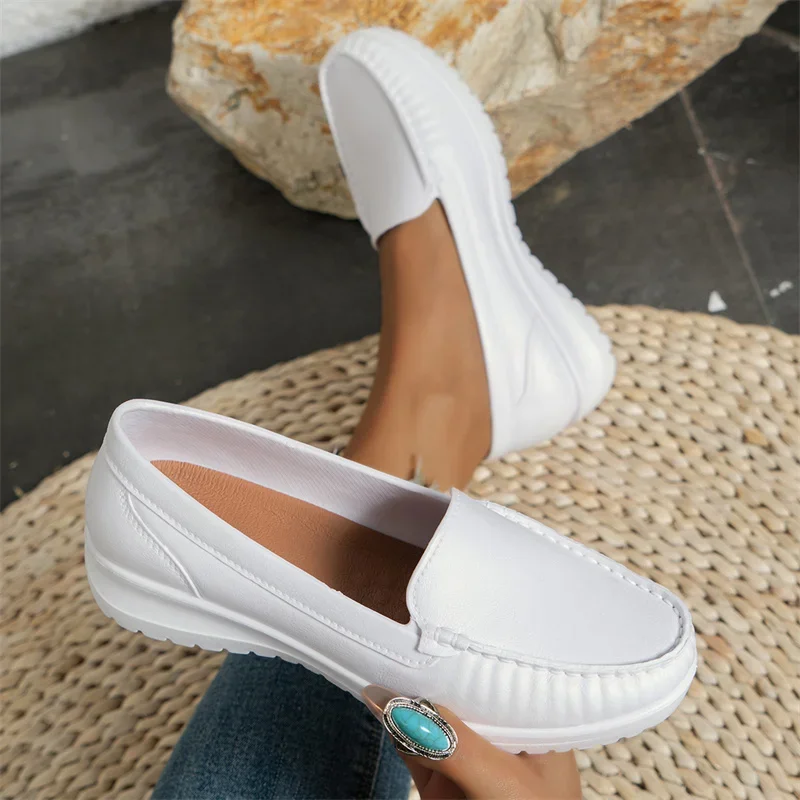 Ornella | White leather loafers