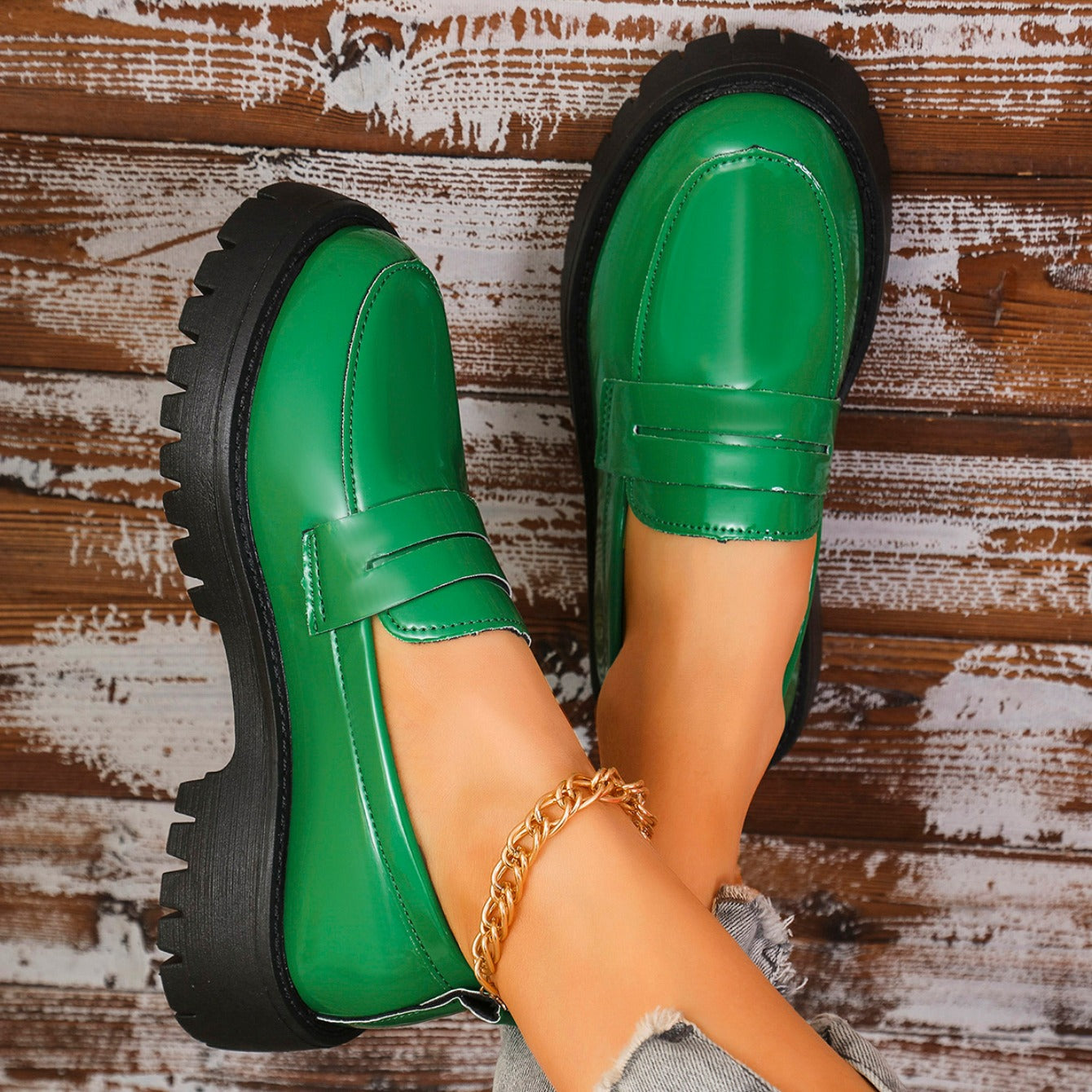 Clémence | Comfortable leather loafers with a thick, comfortable sole