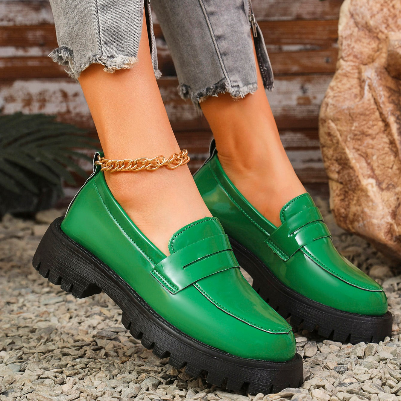 Clémence | Comfortable leather loafers with a thick, comfortable sole