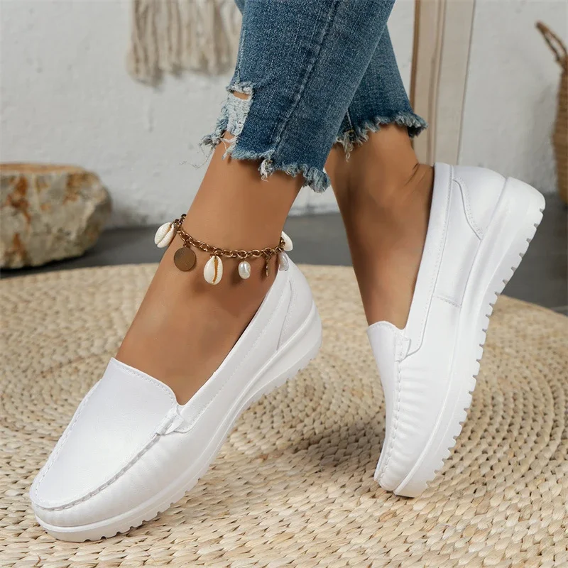 Ornella | White leather loafers
