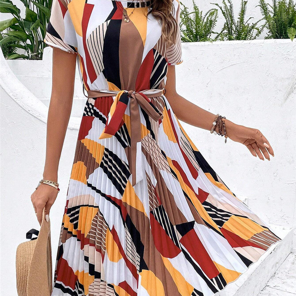 Véronique | Robe à motifs en tissu chiffon