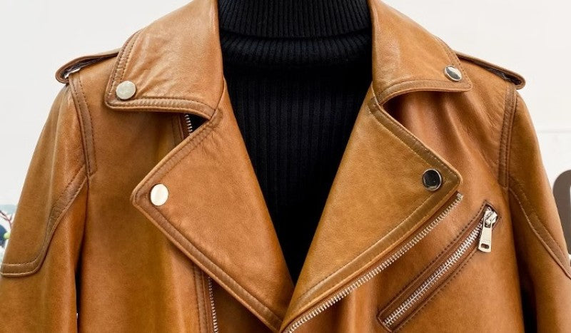 Roxane | Véritable veste en cuir antique
