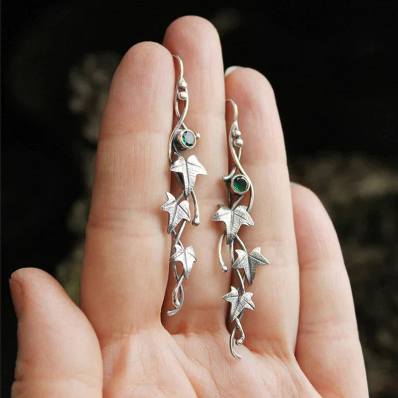Boucles d'oreilles vintage elfe feuille