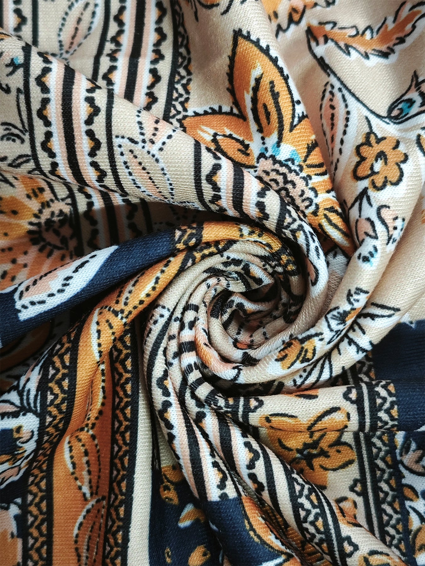 Aurélie | Robe à motifs en tissu chiffon