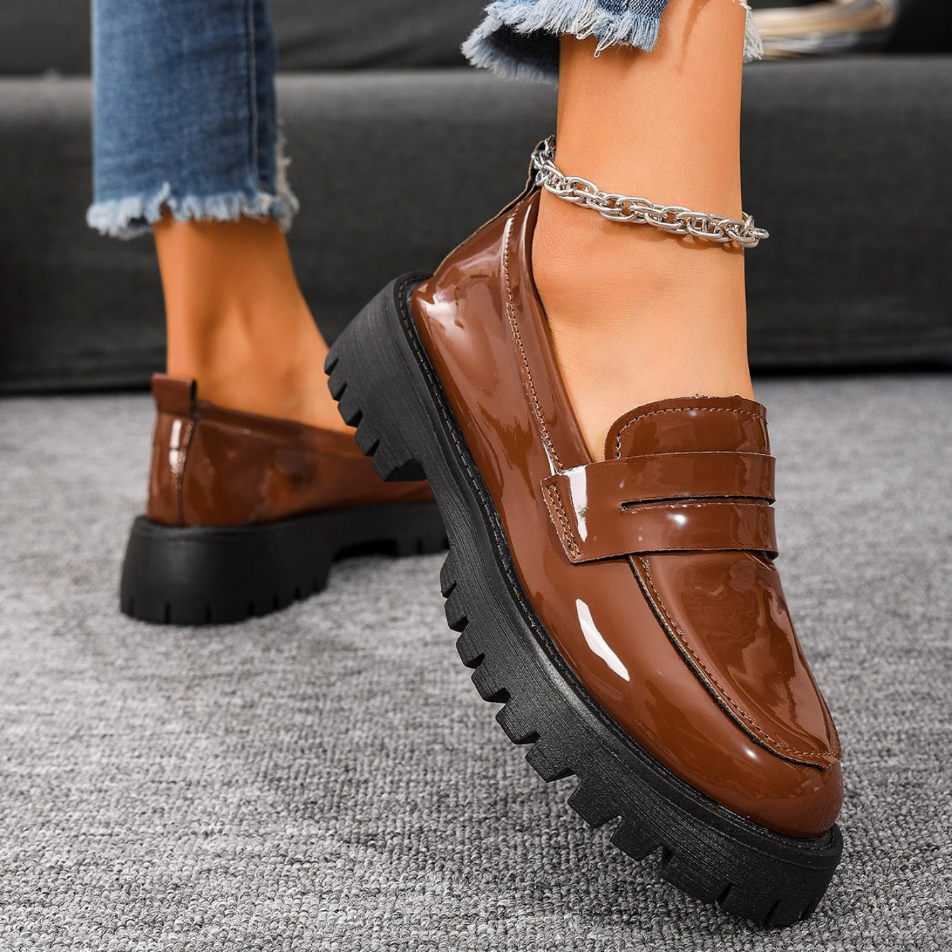 Clémence | Comfortable leather loafers with a thick, comfortable sole