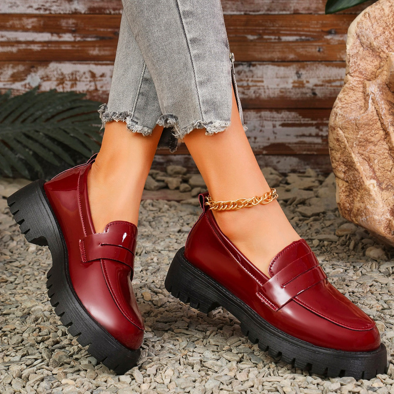 Clémence | Comfortable leather loafers with a thick, comfortable sole