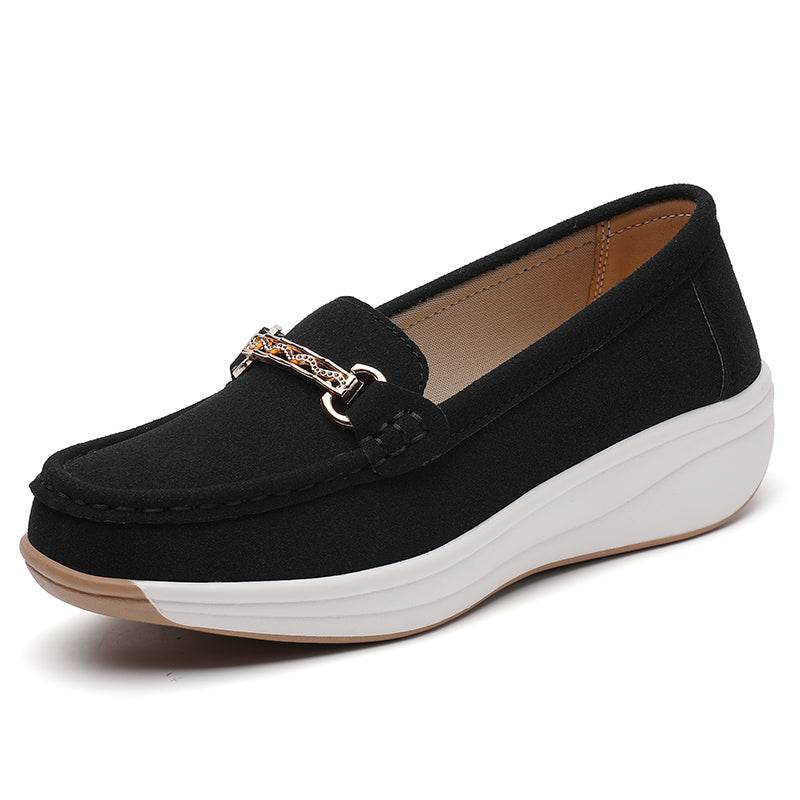 Séréna | Mocassins en chamois avec semelle souple