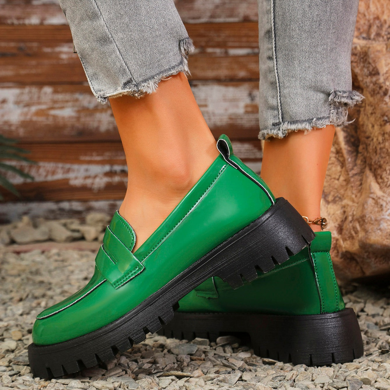 Clémence | Comfortable leather loafers with a thick, comfortable sole