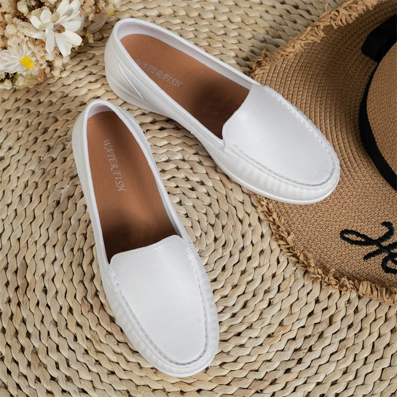 Ornella | White leather loafers