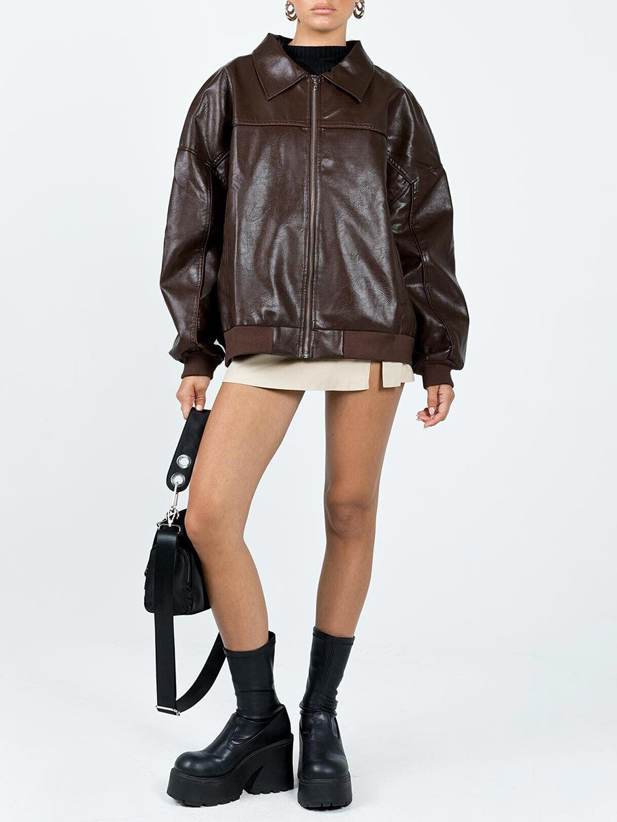 Louise | Veste en cuir véritable