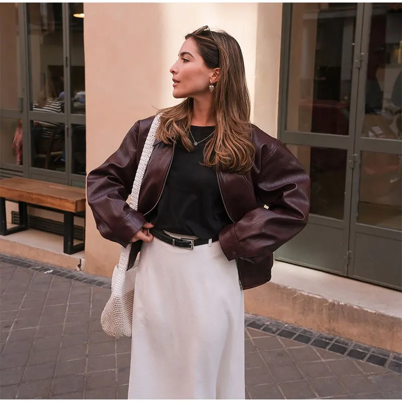 Gabrielle | Veste en cuir véritable