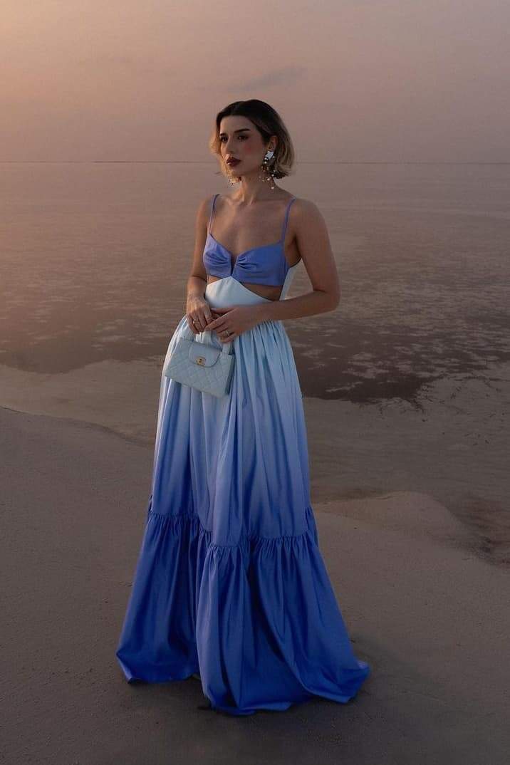 Ethel | Robe longue à découpes et dégradées