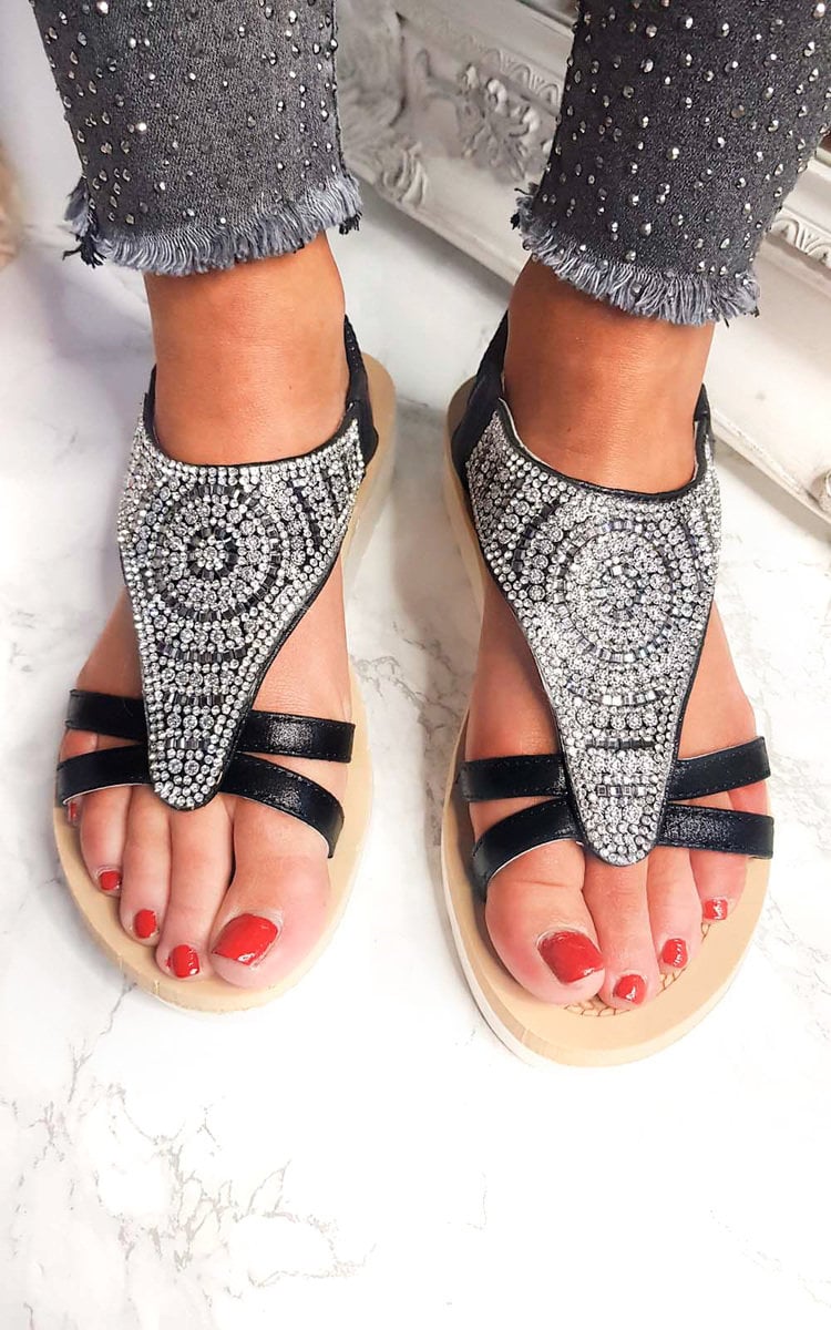 Chloé  | Sandales argentées ornées de diamants