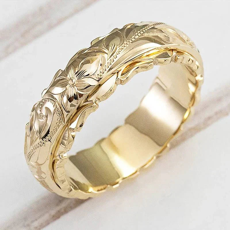 Vintage gold flower ring 