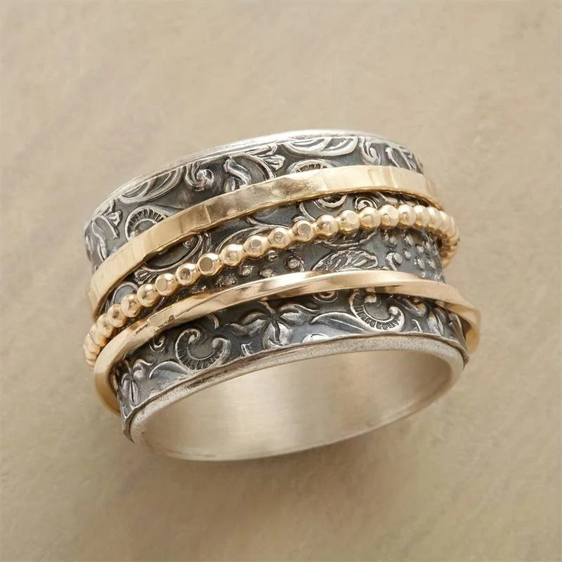 Bague antique vintage en or et argent